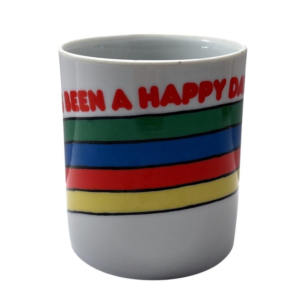 Vintage Snoopy Peanuts Rainbow Mug This Has Been A Happy Day Japan Ceramic 1958 - Picture 2 of 6